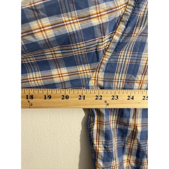 Peter Millar Men's Blue Yellow White Plaid Print Button Down Shirt Size L - Picture 8 of 8